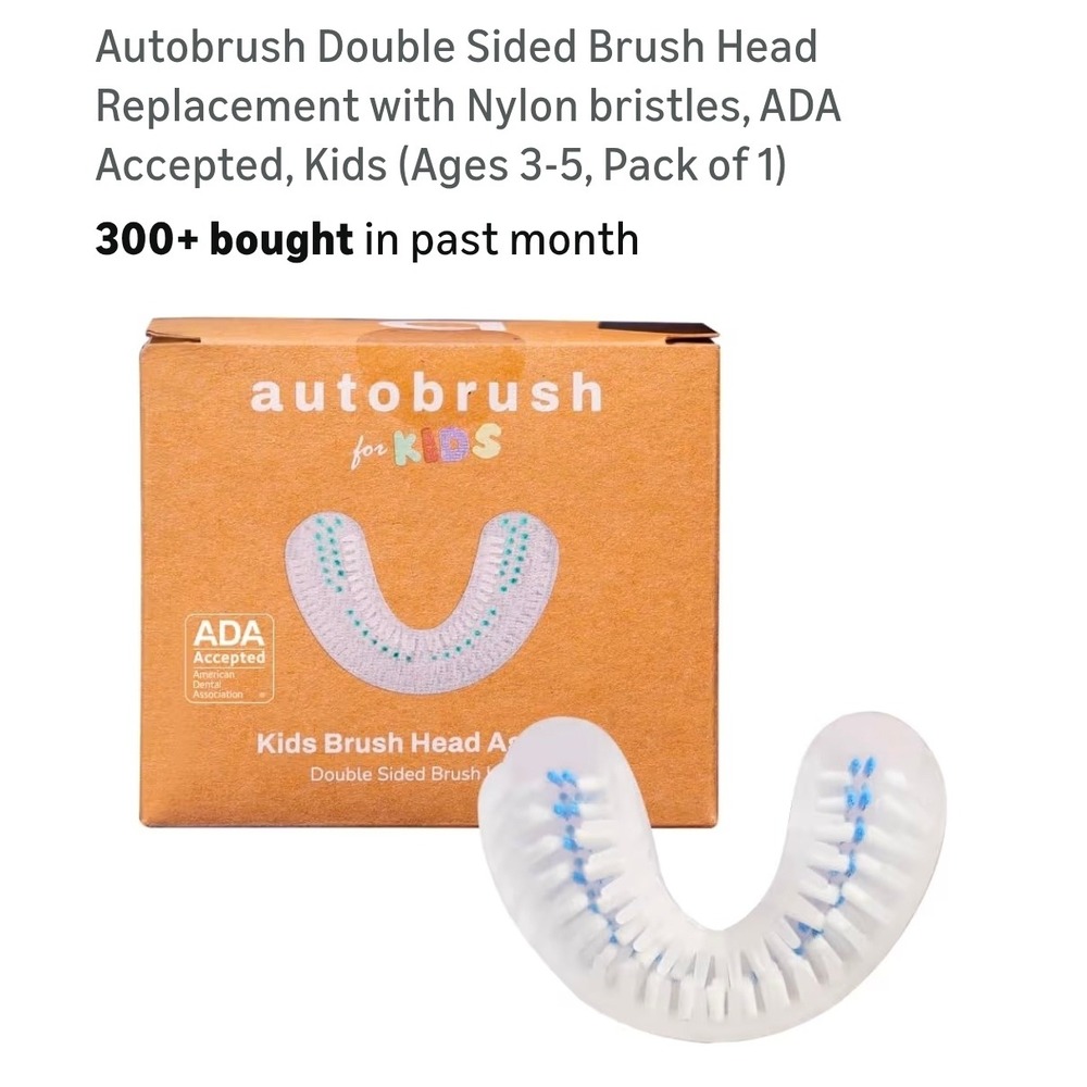 Autobrush Kids Double Sided Brush Head Replacement Ages 3-5 Nylon Bristles ADA - Picture 4 of 8